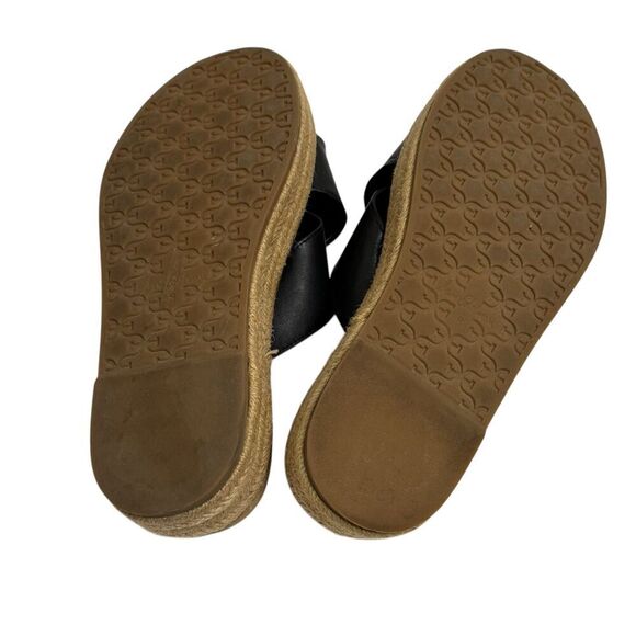 Madewell Korina Slide On Platform Sandals Size 9 Black Leather Upper - Picture 5 of 6